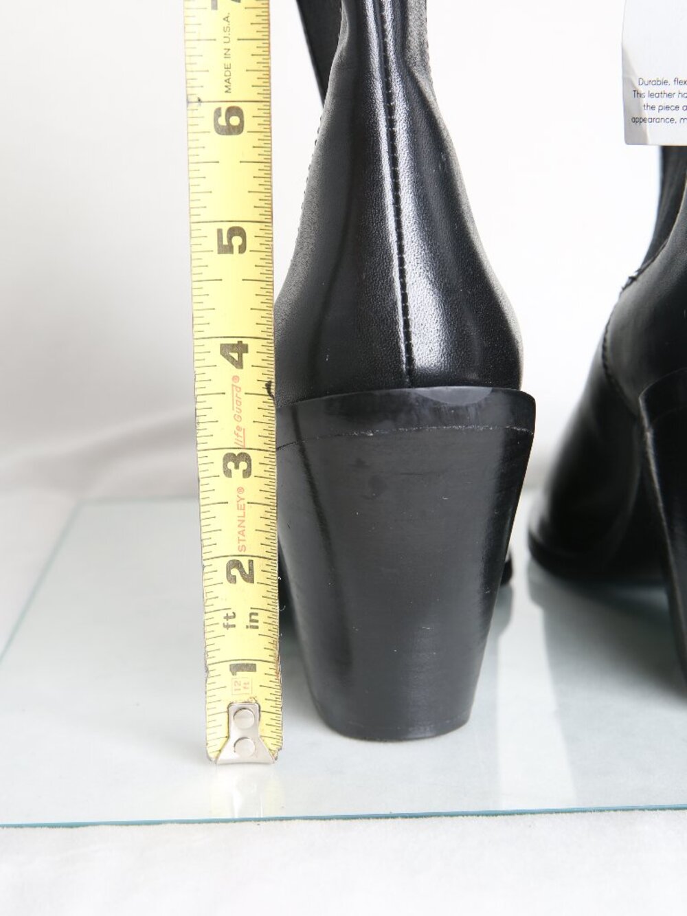 MANGO Tex 100% Leather Block Heel Western Boots - Picture 8 of 14